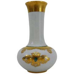 Porcelain Vase Gold 24-Karat Mid-Century Modern Italy Finzi, 1950