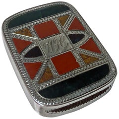 Silver `Scottish Market’ Puzzle Agate Vesta Case, Chester 1891 J W Kirwan