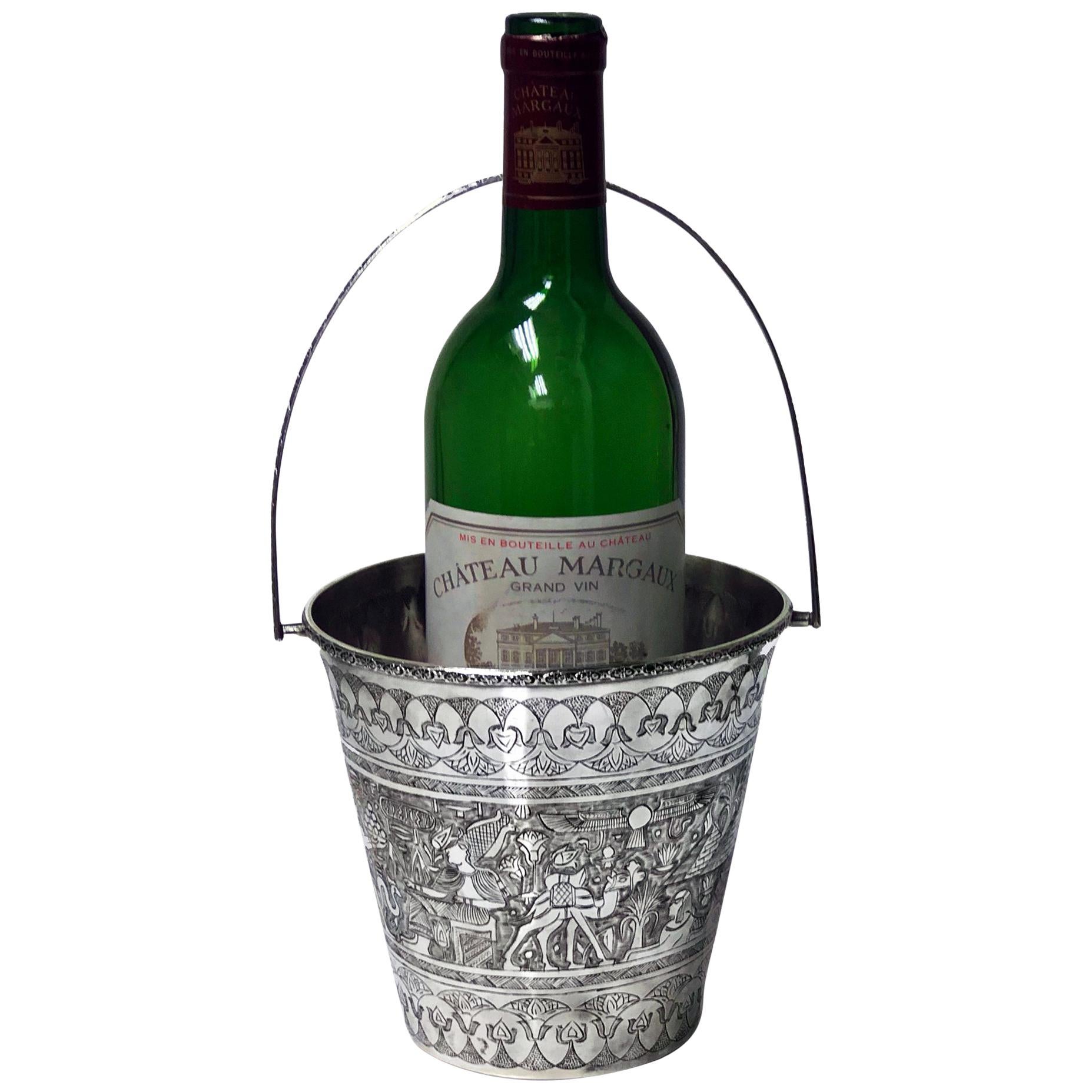 Egyptian Silver Wine Bucket, circa 1920 For Sale