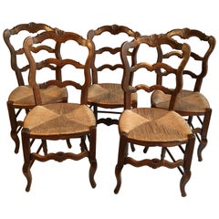 Set of 5 French Country Chairs