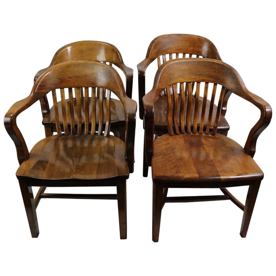 2 Bank of England Style Office Chairs Attributed to Gunlocke