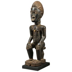 Figure masculine africaine tribale Baoulé assise:: Côte d'Ivoire:: Afrique