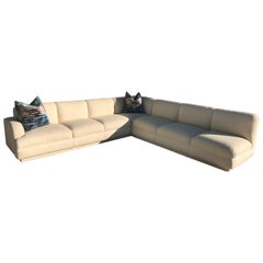 Large 2-Piece Sectional Vintage Modern Sofa by A. Rudin for Steve Chase Estate