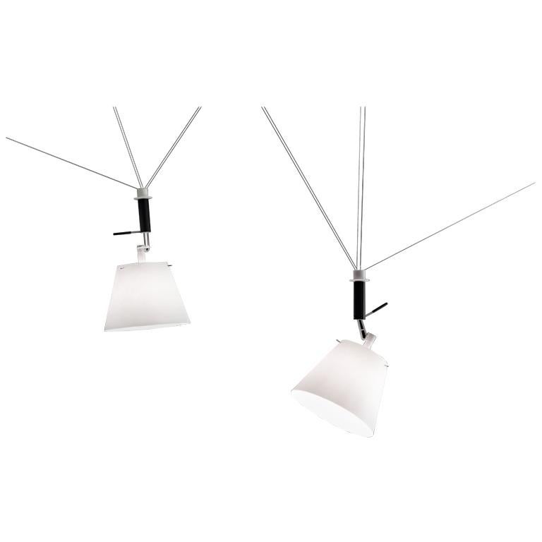 "Da+Dort" Fully Adjustable Suspension Fixture with Lamp Head in White For Sale