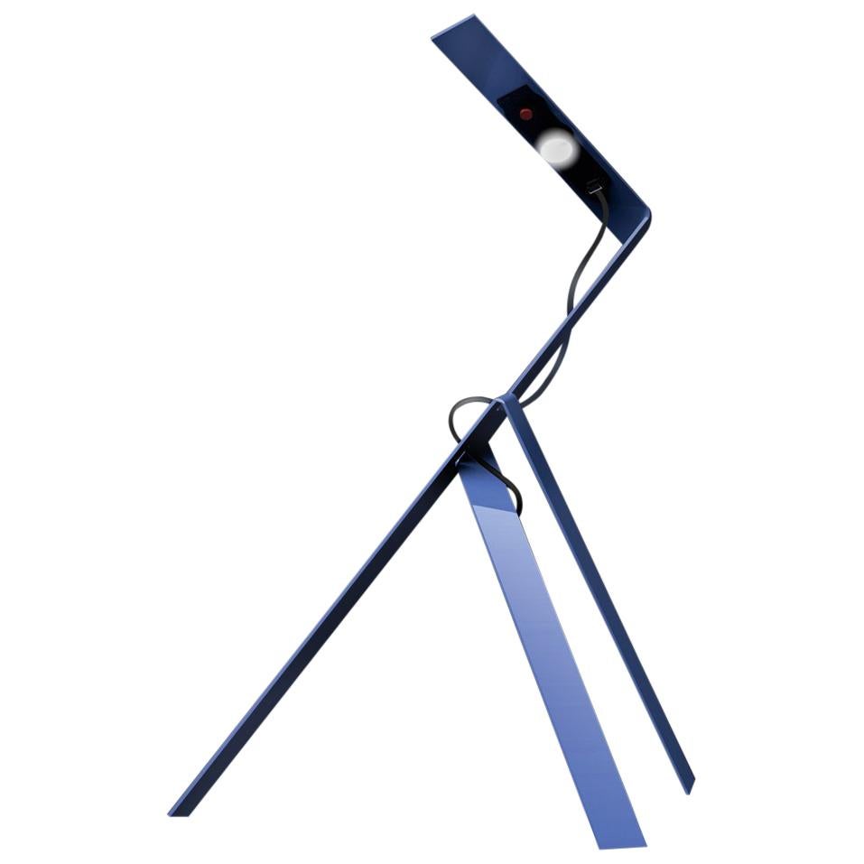 "Jetzt" LED Table Lamp in Blue, Black or Silver Anodized Aluminum by Axel Schmid For Sale