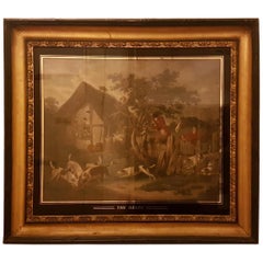 Early 19th Century English School Hunting Scenes in Églomisé and Gilt Frames