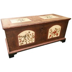 Folk Art Paint Decorated Blanket Chest by Fraktur Artist Heinriech Otto, 1790