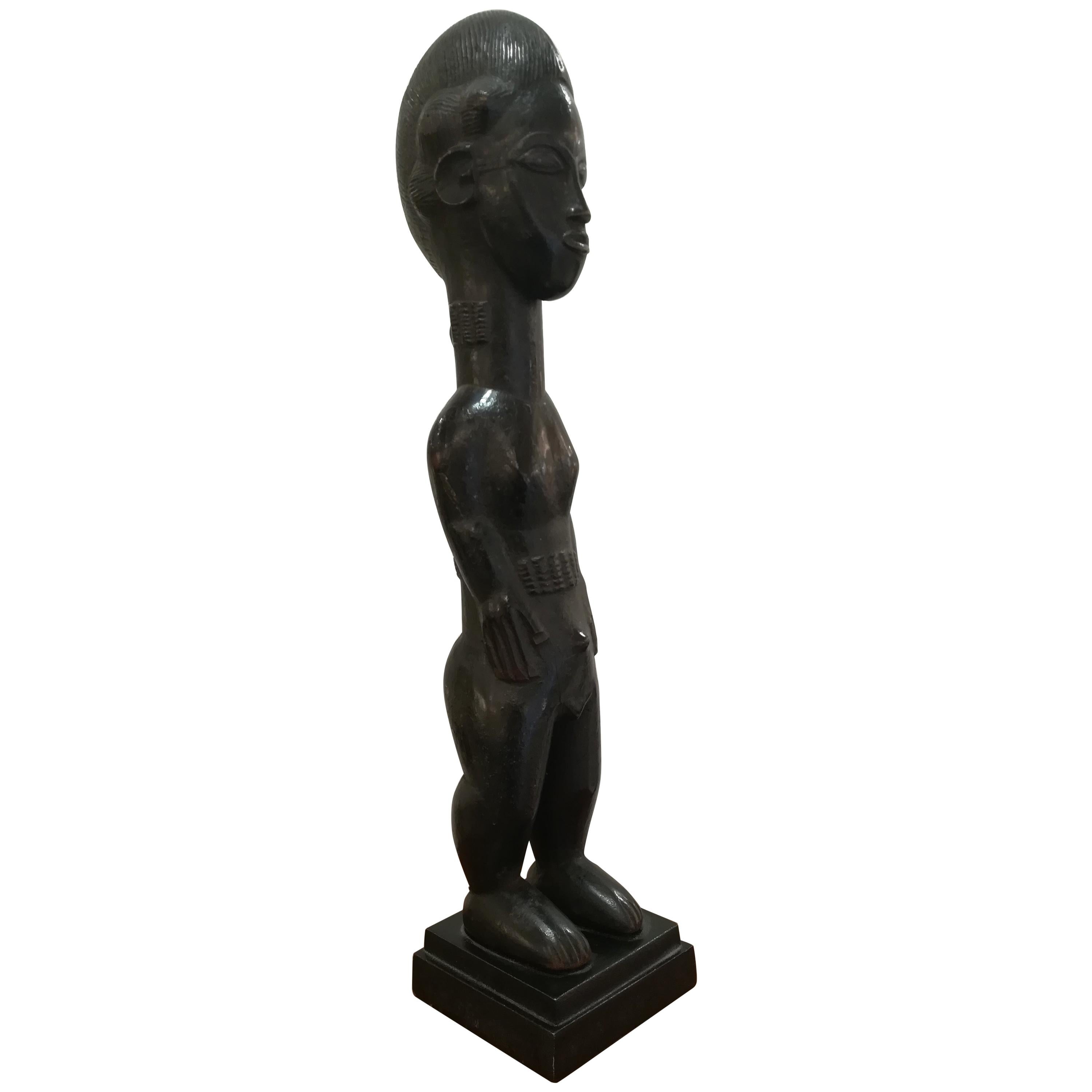 Wooden Baoule Sculpture with Provenance