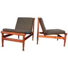 2 fauteuils Easy Chairs Vintage en teck Kai Lyngfeldt Larsen Modèle 501 par Søborg Furniture