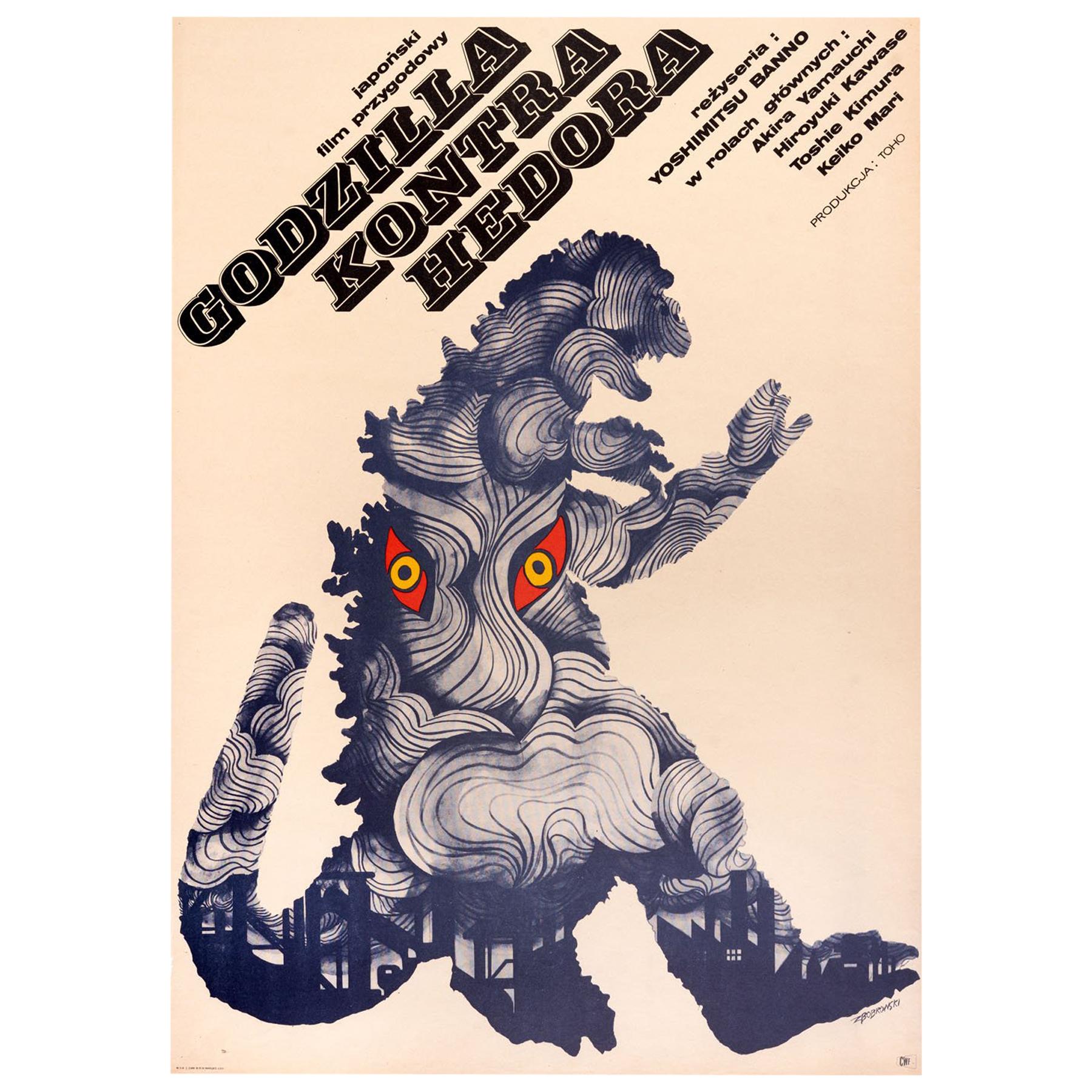 Vintage Polish Godzilla vs the Smog Monster by Zygmunt Bobrowski for CWF, 1972
