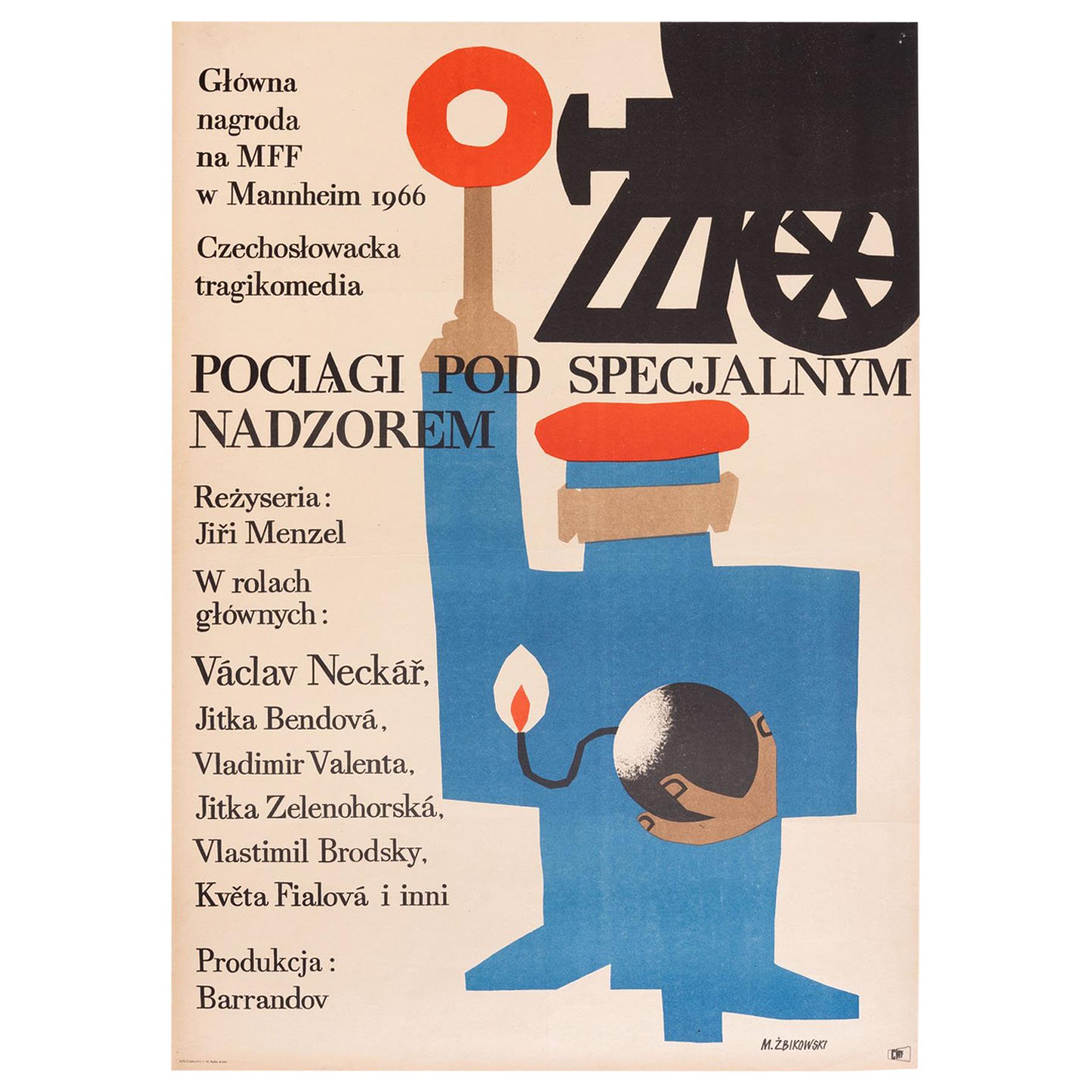 Vintage Polish Closely Watched Trains by Maciej Zbikowski for CWF, 1967 For Sale