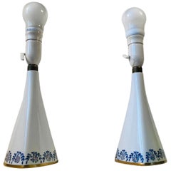 Pair of Midcentury Porcelain Table Lights by Kaiser, Germany, 1950s