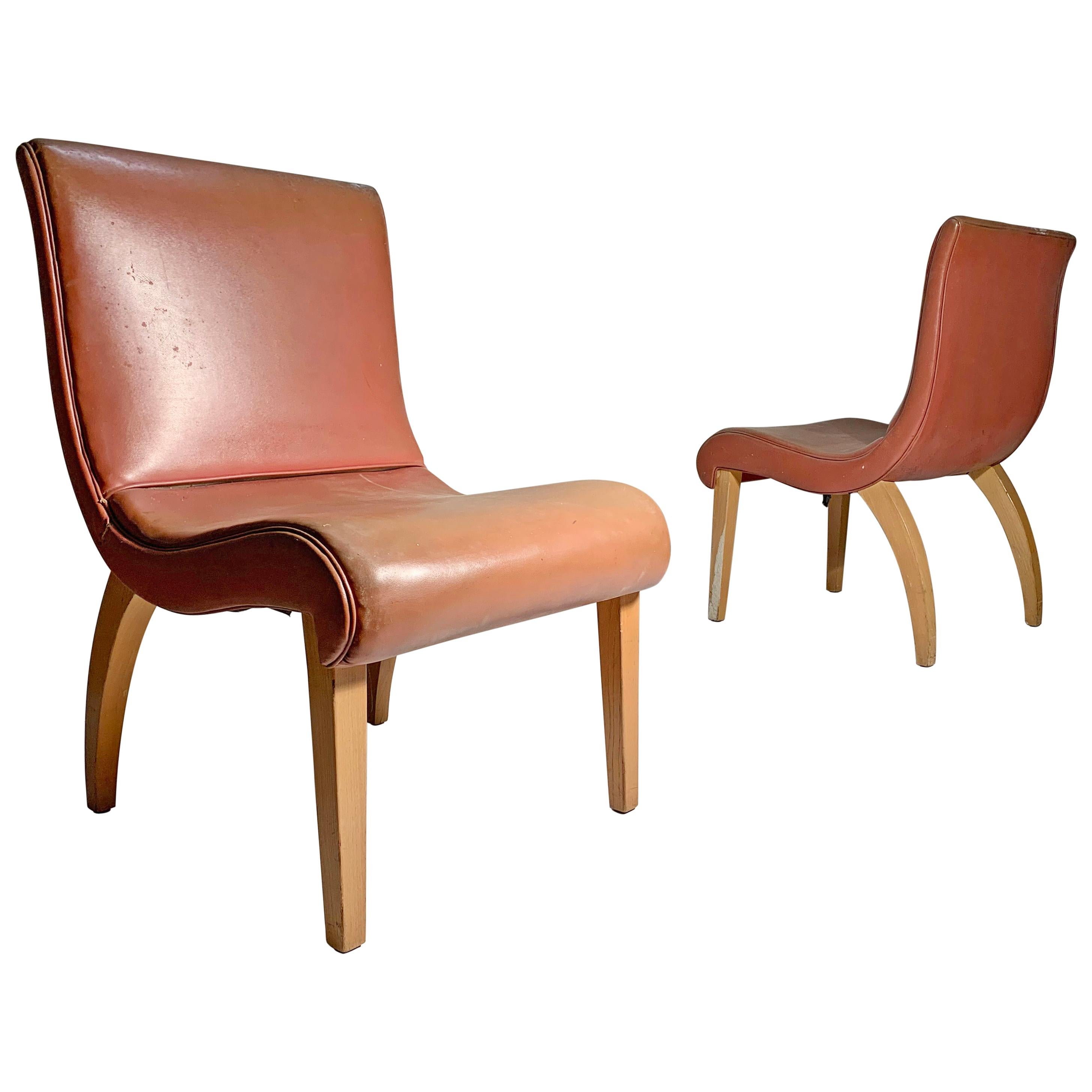 Ein Paar Lounge- oder Beistellstühle aus den 1940er Jahren, Gilbert Rohde zugeschrieben