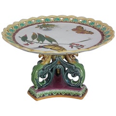 Wedgwood Majolica Bird and Butterfly Compote