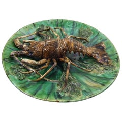 Renoleau French Palissy Majolica Lobster Wall Plaque