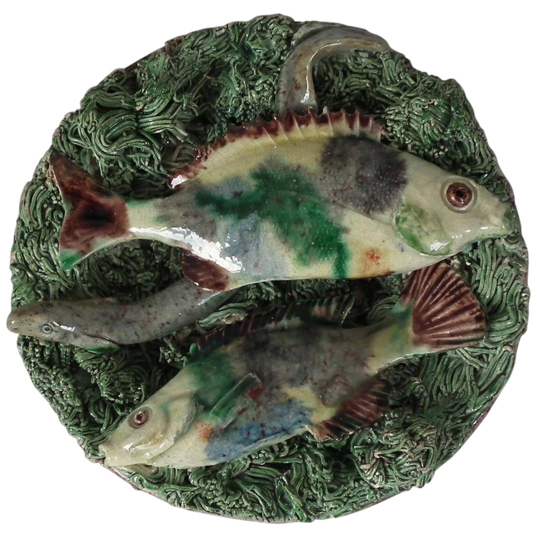 Small Mafra Majolica Palissy Fish and Eel Plate