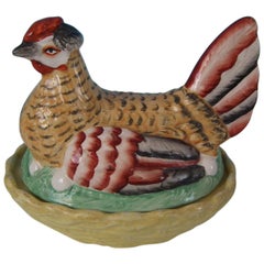 Staffordshire Pottery Hen on Nest Tureen