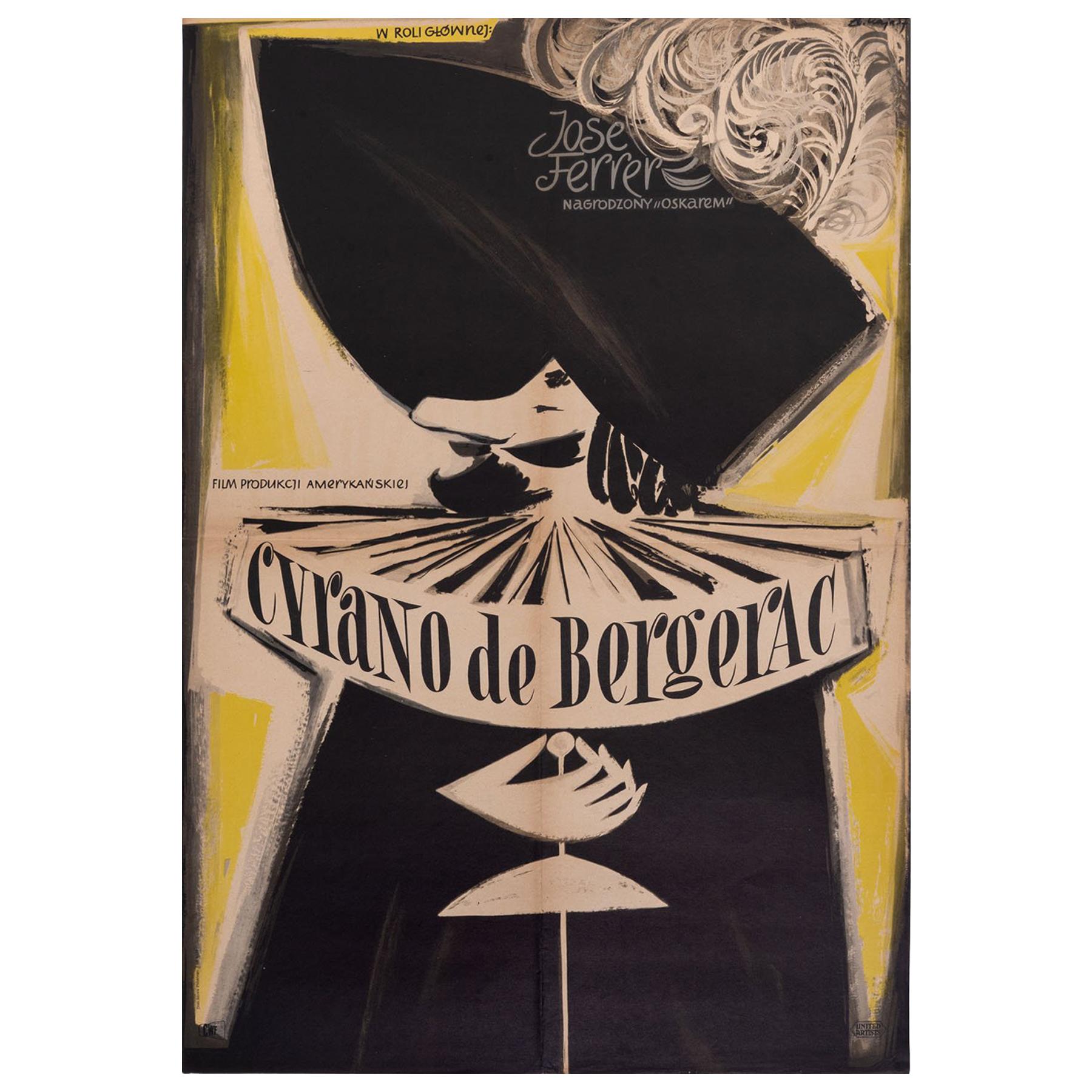 Vintage Polish Cyrano de Bergerac Movie Poster by Zbigniew Kaja for CWF, 1958 For Sale