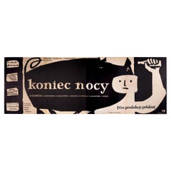 Retro Polish Koniec Nocy Movie Poster by Jan Młodożeniec for CWF, 1956