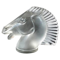 René Lalique - Mascotte tête de cheval "Longchamp B" en verre