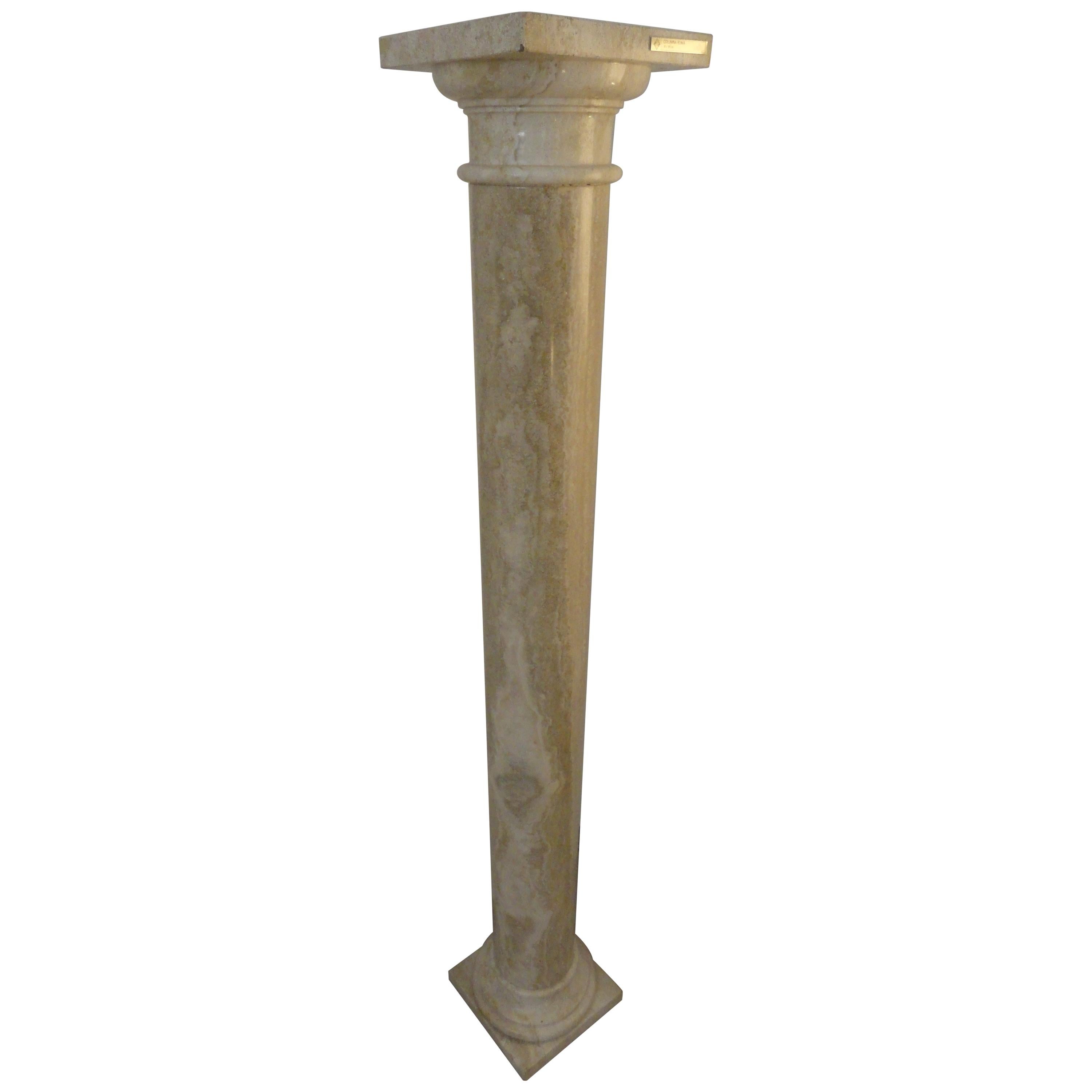 'Roma' Large Column or Pillar in Italian Travertine Limestone by Element&Co. For Sale