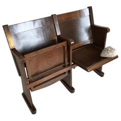 Restored Cinema Chair or Folding Chair Two-Seat