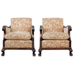 Pair of Art Deco Birch Scandinavian Armchairs