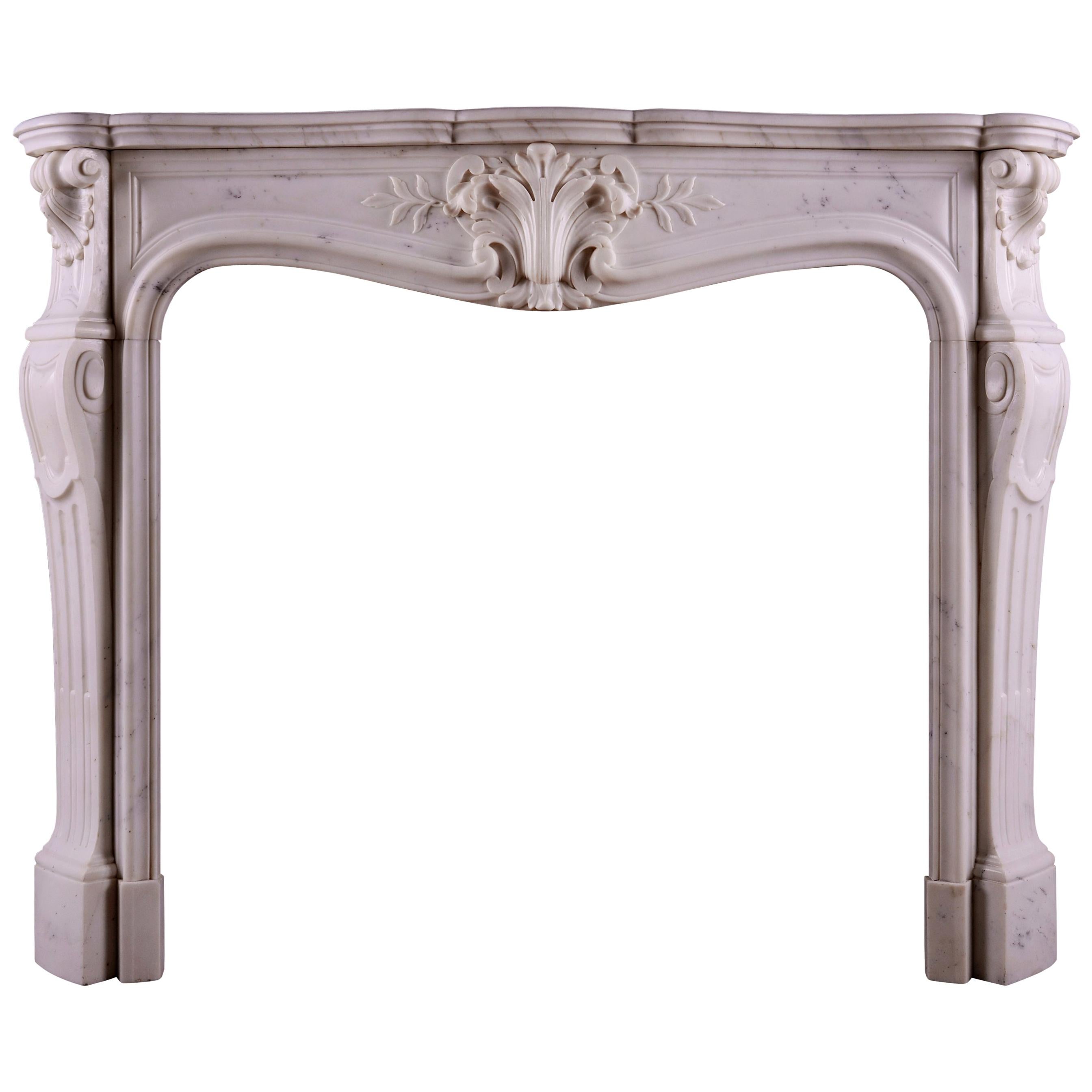 Statuary Marble Fireplace in the Louis XV Manner For Sale