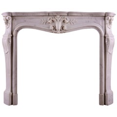 Antique Statuary Marble Fireplace in the Louis XV Manner