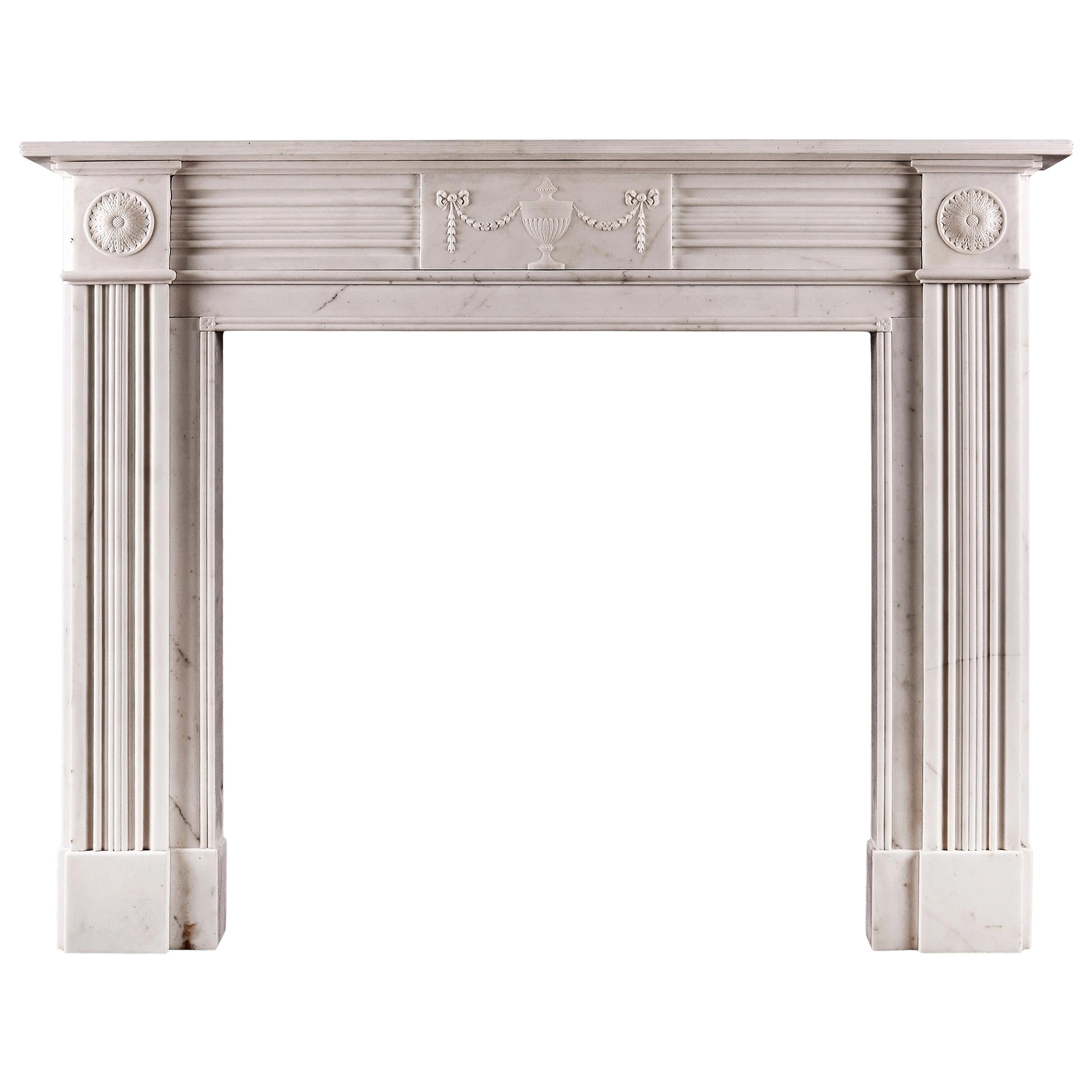 White Marble Fireplace in the Regency Style