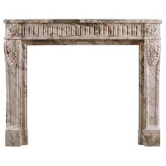 French Louis XVI Fireplace in Serravezza Breccia Marble