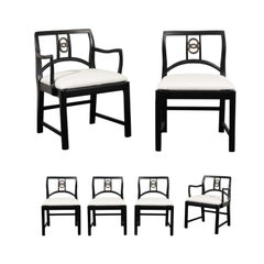Chic Restored Set of 6 Dining Chairs by Baker Furniture, circa 1960