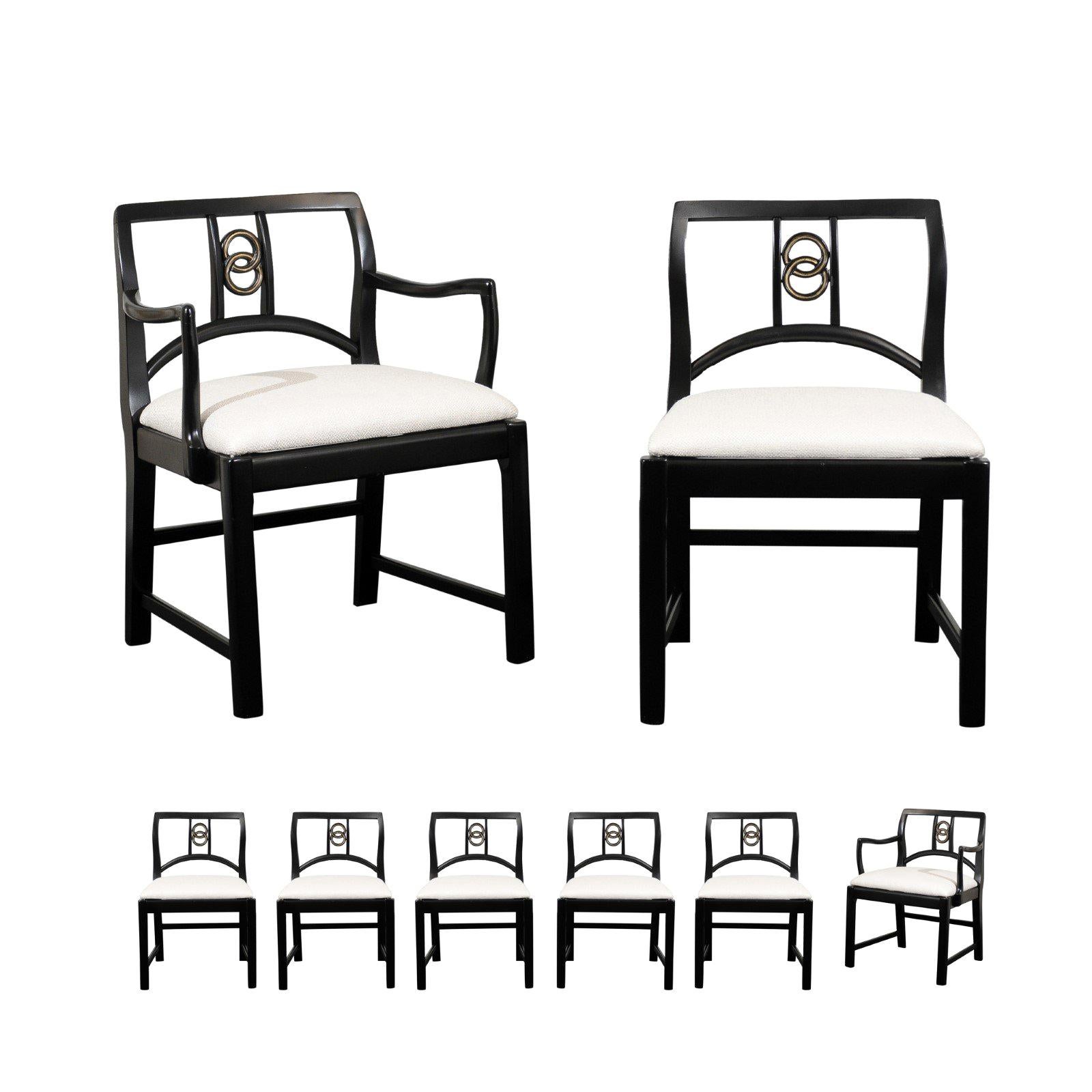 Chic Set of 12 Dining Chairs by Michael Taylor for Baker Furniture, circa 1960