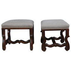 Antique Pair of Late 19th Century French Os de Mouton Stools