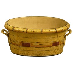 19th Century Tole Planter with Faux Bamboo Decoration