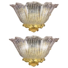 Paire d'appliques de style Barovier & Toso, Murano, 1980