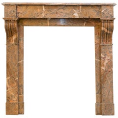 Tea Rose Marble Fireplace 1890-1910, France