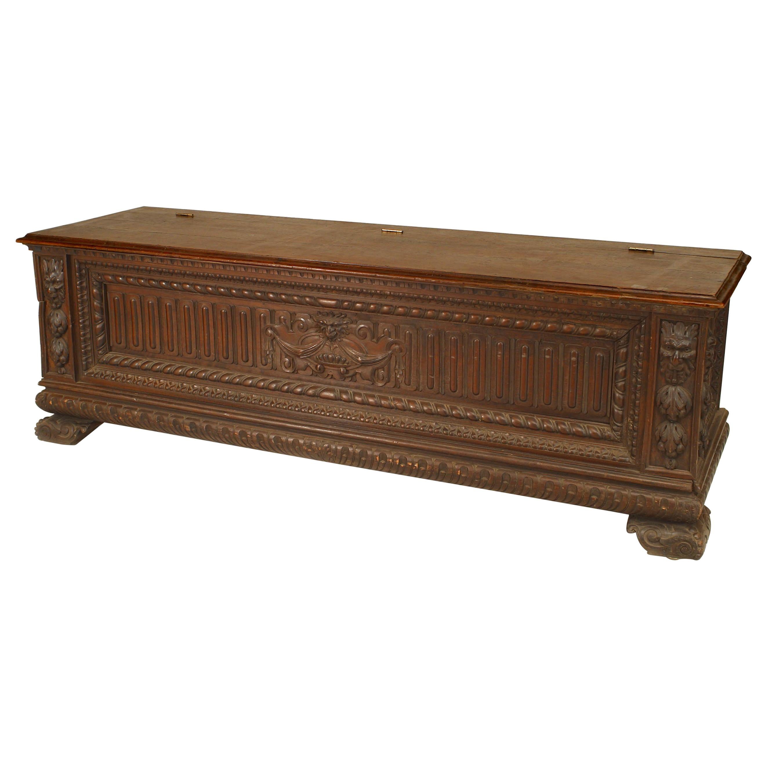 English Renaissance Walnut Trunk For Sale