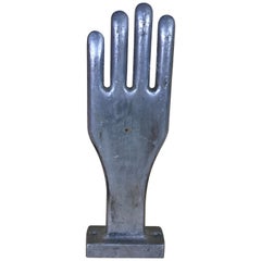 1950s Vintage French Freestanding Aluminium Industrial Leather Glove Mold