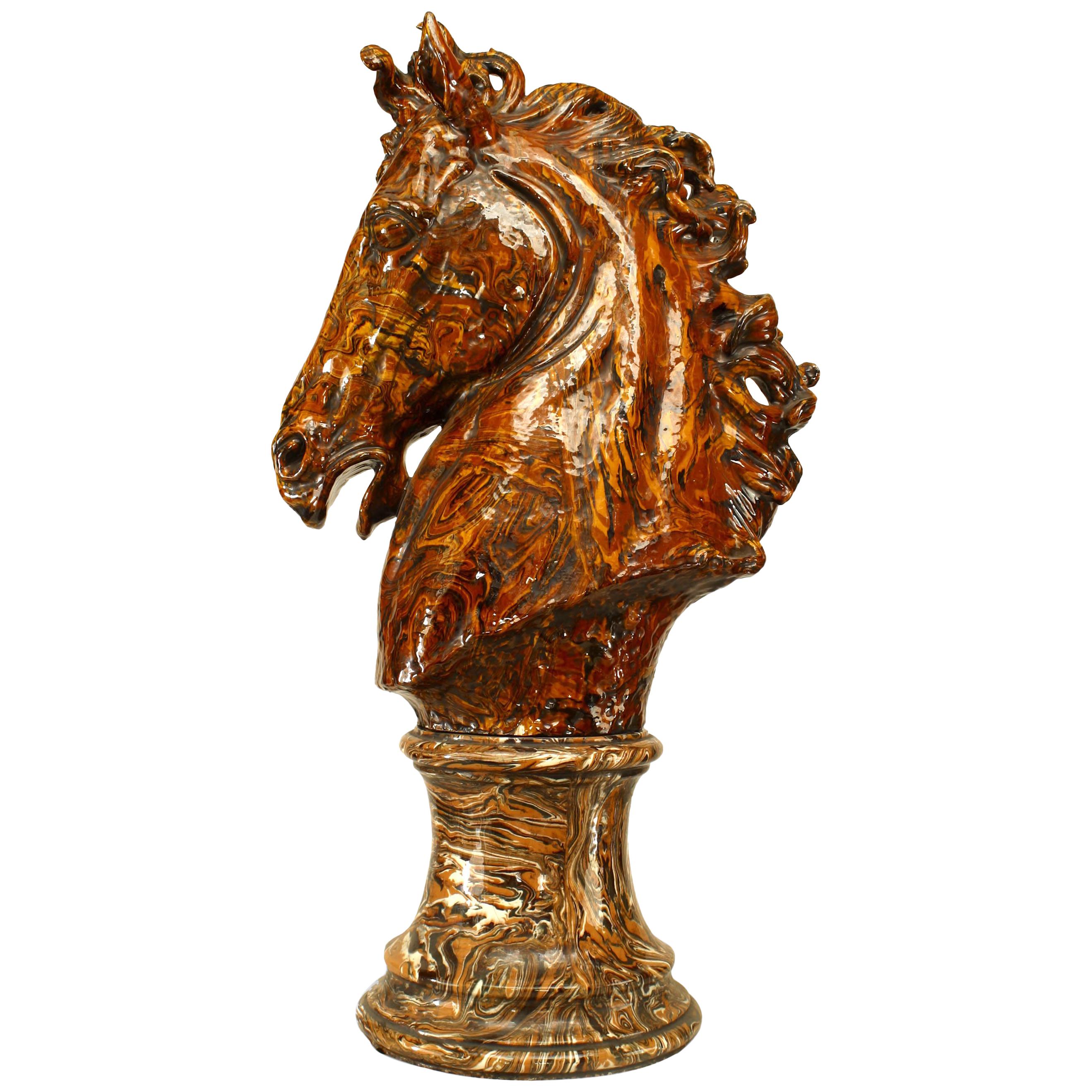 English Victorian Terra Cotta Horse For Sale