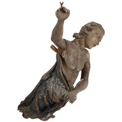 Monumental Hanging Sculpture, Wood, Swedish, 17th Century 1