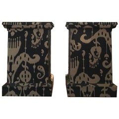 Italy Pair of Fabric Covered Pedestals Contemporary Production