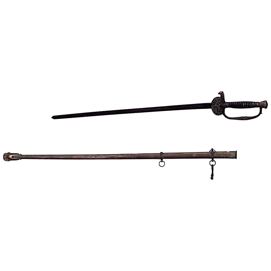 American Victorian Bronze Presentation Sword with Scabbard