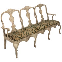 Painted Swedish Rococo Bench