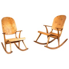 Rare Pair of 1940s Rocking Chairs by Ilmari Tapiovaara