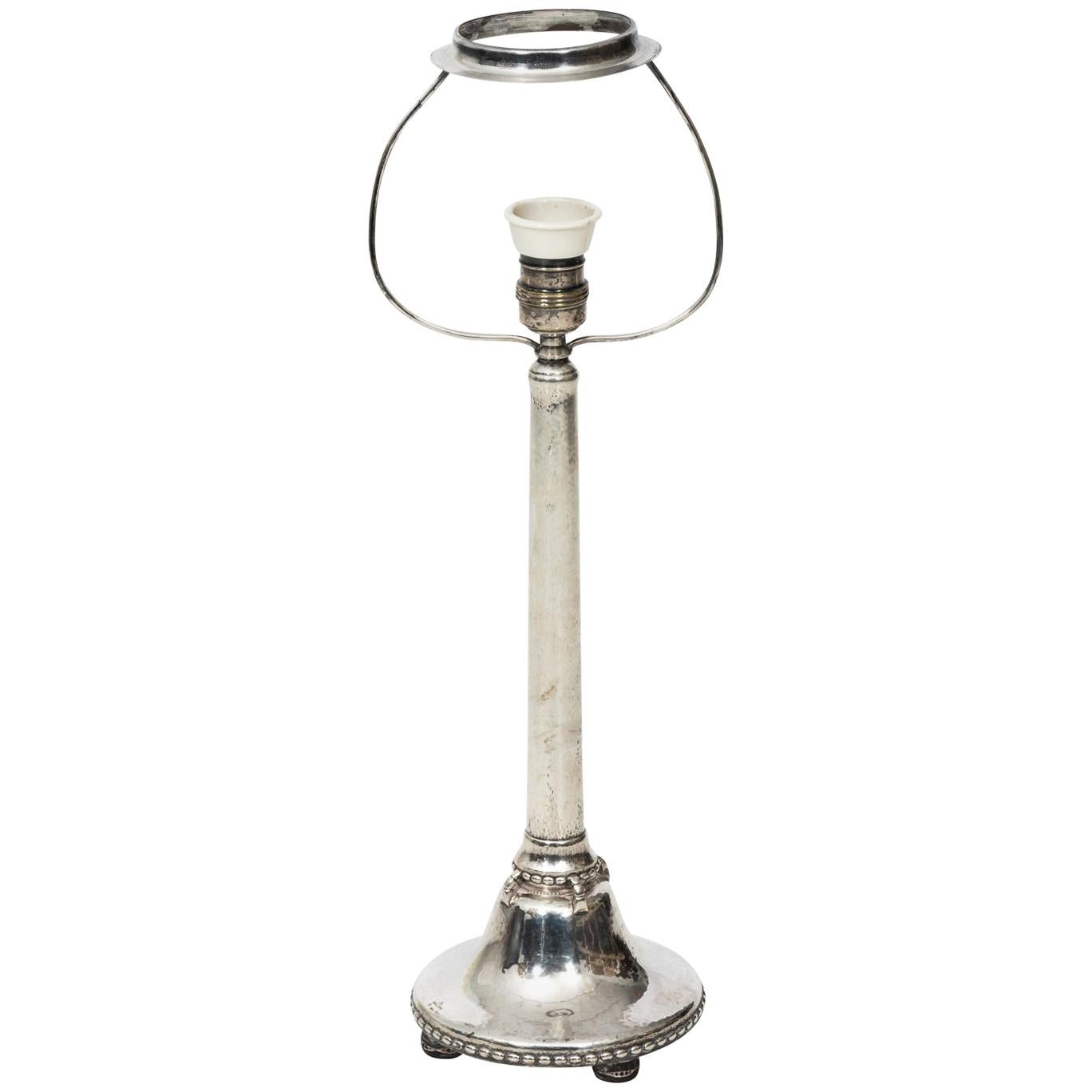 Swedish Silver Lamp by C.G. Haltberg For Sale