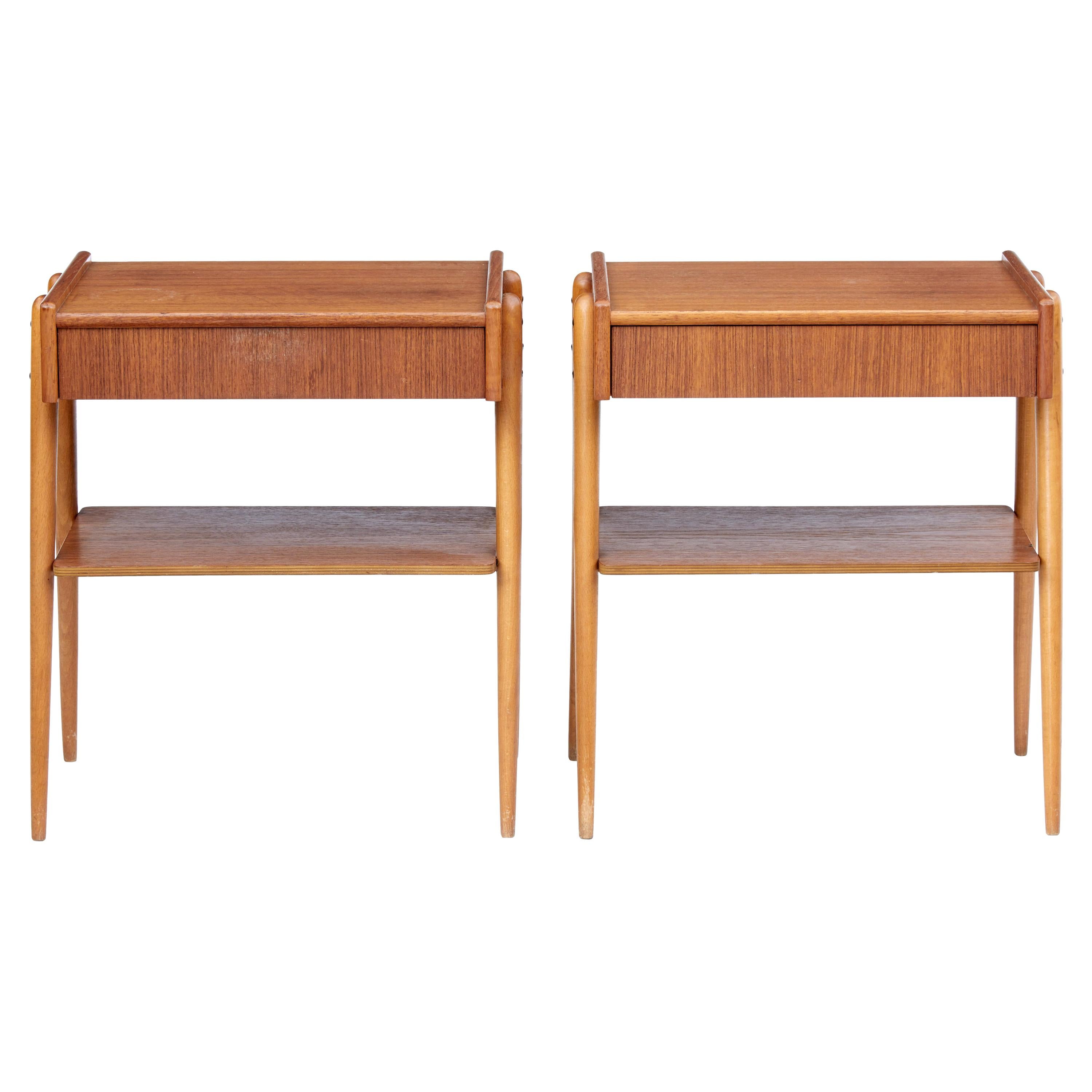 Pair of Teak Bedside Tables by AB Carlstron