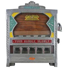 Used 1930s Fields Rare Five Jacks Penny Drop Gambling Machine Trade Stimulator