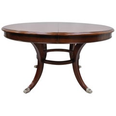 Thomasville Bogart Collection Round Mahogany Pedestal Base Dining Table w/ Leaf