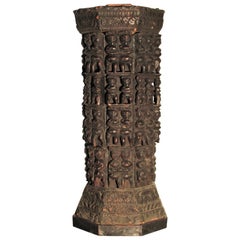 Antique India Naga Pedestal Carved Primitive Figures